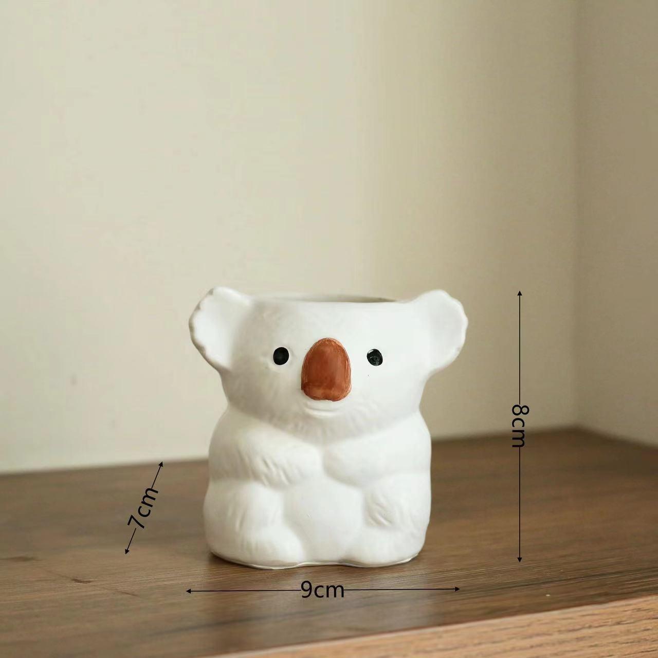 

Милый горшок для цветов в стиле ретро из смолы в виде коалы - Подставка для суккулентов и бонсай и ваза для хранения косметики