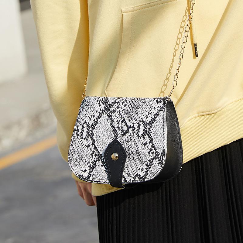 Cross-Border Snake Pattern Small Bag Women's Bag New European and American Retro Personality Crossbody Bag Shoulder Bag Small Bag Wholesale
