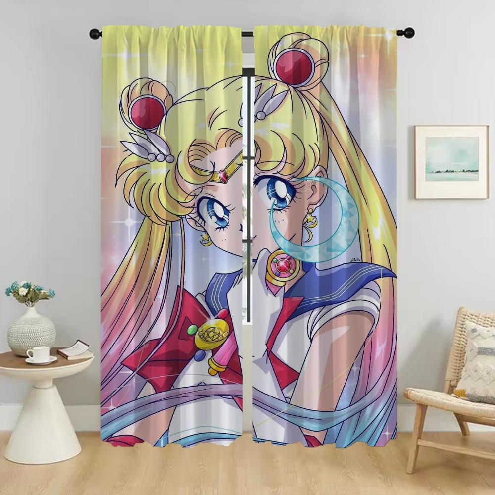 

Шторы Sailors Moones Blackout для комнаты, 2 панели, современные шторы для гостиной, шторы для камеры, шторы для домашнего интерьера, перегородки W50xH70cmx2pcs-CL