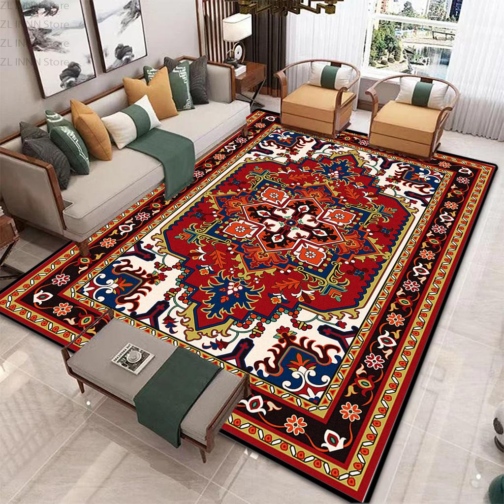 Persian Ethnic Carpet for Living Room Luxury Decoration Home Large Area Non-slip Rug 200x300 Non-slip Washable Bedroom Mat Soft