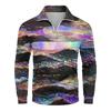 Men's Loose Casual 1/4 Zip Sweatshirt Fashion Printed Long Sleeve Top With Pockets