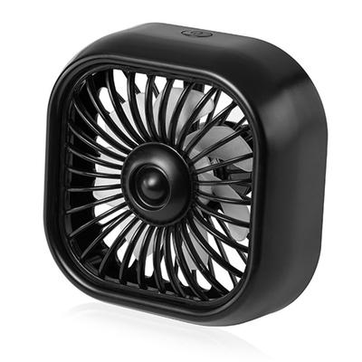 Ventilador de Aire para Coche con Soporte de Rejilla, Luz de Colores, 3 Velocidades de Viento, Bajo Ruido, Ventilador de Refrigeración USB para Vehículos, Negro