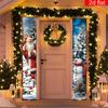 Merry Christmas Couplet Banner Santa Claus Snowman 1 Pair Polyester Indoor Outdoor Decor