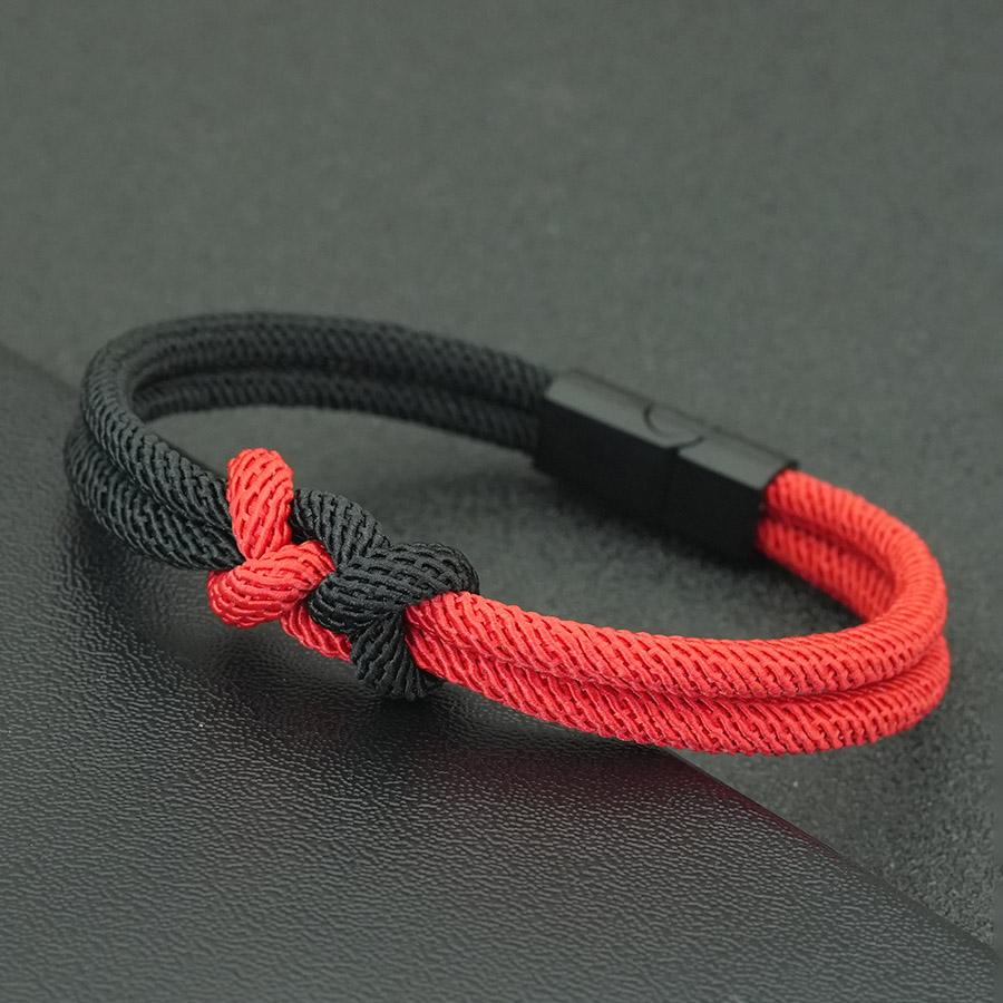 New Handmade Color Blocking Design Braided Knot Bracelet For Men A Grade 4mm Ethnic Rope Braslet Perfect Gift For Boyfriend
