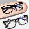 2pcs Women's Square Blue Light Blocking Glasses - Minimalist Black & Clear Perfect for School/Office Use