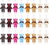 24Pcs Mini Teddy Bears Toys 4.7Inch Tiny Doll Plush Stuffed Bears Doll Keychain For Graduation Birthday Party Favors Girl Gift