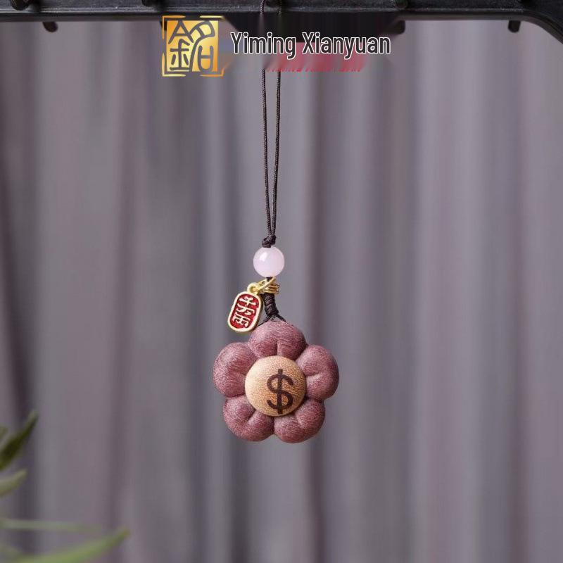 Двусторонний деревянный подвеска-цветок для телефона И Мин Сянь Юань