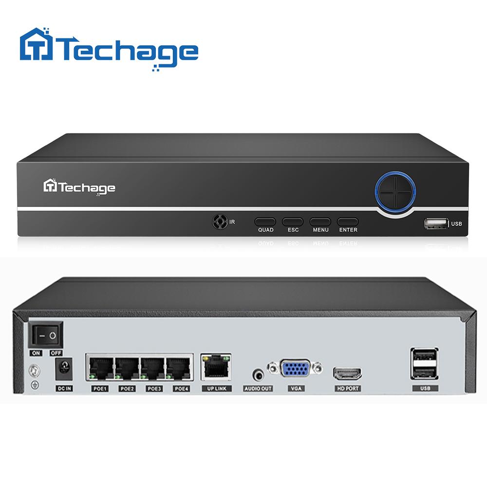 Techage H.265 8CH 4MP 5MP 1080P 4K POE NVR Audio Out Security Surveillance Network Video Recorder Up To 16CH For POE IP Camera