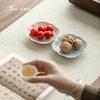 Ceramic Small Fruit Dish Plate Ceramic Home Chinese Zen Cute Snack Trinket Dish Tea Tray Fruit Table Porcelain Plate Kitchen