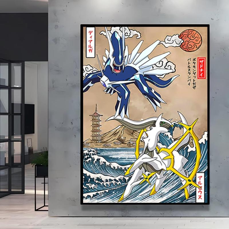 Poster and Painting  Mewtwo Charizard Christmas Gifts Home Room Picture Wall Art Classic Spray Printing Canvas Painting