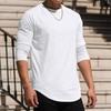 Autumn Winter Tops Fashion Men's T-shirt Long Sleeved Casual Round Neck Solid Color Top Base T-shirt