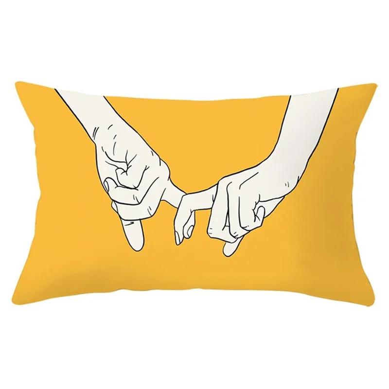 Yellow Geometric Living Room Bedroom Office Pillowcase Rectangular Cushion Cover Home Decor