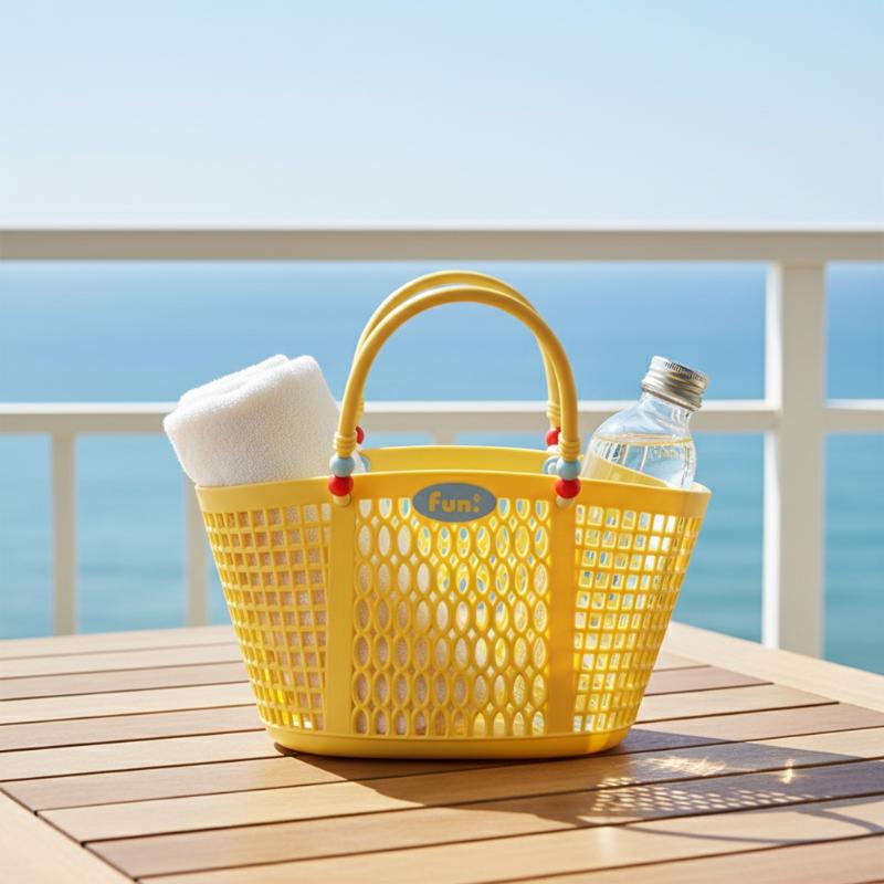 Portable Plastic Storage Basket With Handle Multipurpose Organizer for Bathing Swimming Kitchen Bathroom Home Daily Use