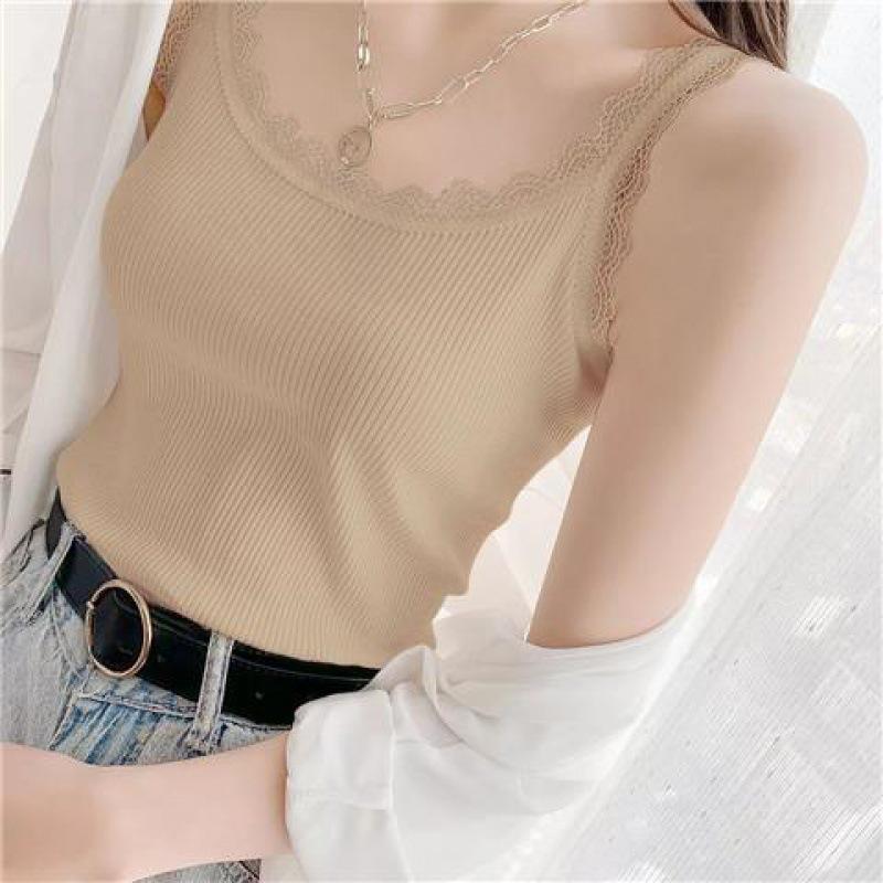 

Топ-майка на тонких бретелях в рубчик из ледяного шелка - Женская летняя майка без рукавов большого размера, стройнящая 4XL (140-150 jin)