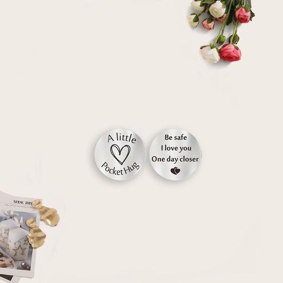 1 Set inspirierendes „Decision Coin Hug“-Taschen-Schlüsselanhänger-Set mit Gravur, inspirierendes Geschenk