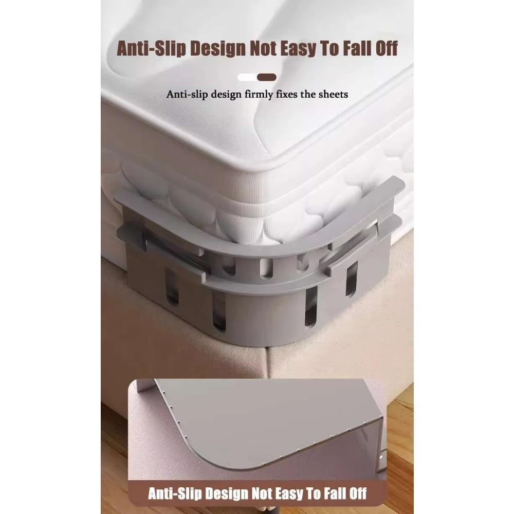 4PCS Neat Sheets Invisible Bed Sheet Holder Clips No Slip NeedleFree Grippers Secure Safe Bedding Anti-Shift Fasteners Home Crib