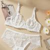 Sexy Underwire Bra Sets Full Lace Non-pad Soft Women Transparent Ultra-thin Push-up Bra Sets