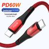PD60W High-Power Nylon Braided Type-C Charging Cable for Apple Devices and Laptops