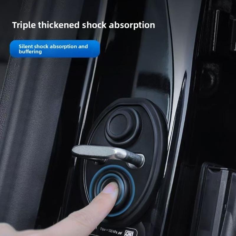 Silicone Car Lock Protectors Absorption Impact Reduction Car Lock Pad Noise Dust Protection Fit Vehicles Easy installs