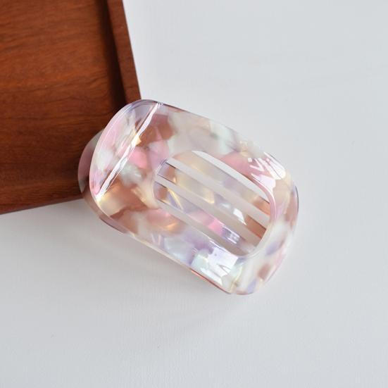 Women Hair Claw Flat Round Shape Strong Grip Bendable Teeth Curved Design Hair Clip Back Head Large Clip Hair Accessory