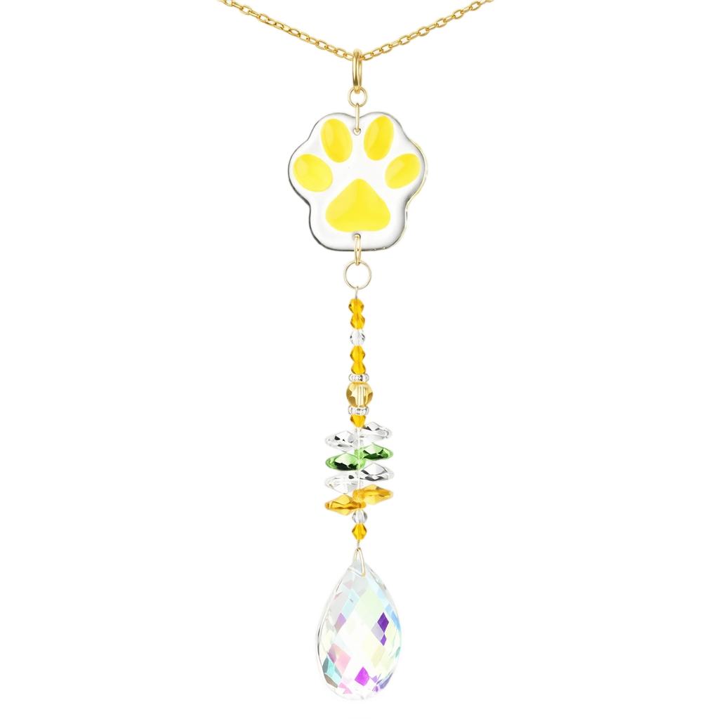 Decorative Paw Shaped Wind Chime Window Hanging Sun Catcher Rainbow Maker for Home Garden Indoor Outdoor Ornament