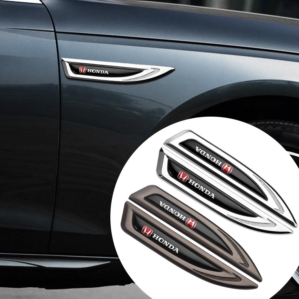 Car 3D Metal Logo Side Body Fender Sticker Auto Decor Accessories For Honda CIVIC Mugen CITY Pilot Type R Type S RR Insight Jazz