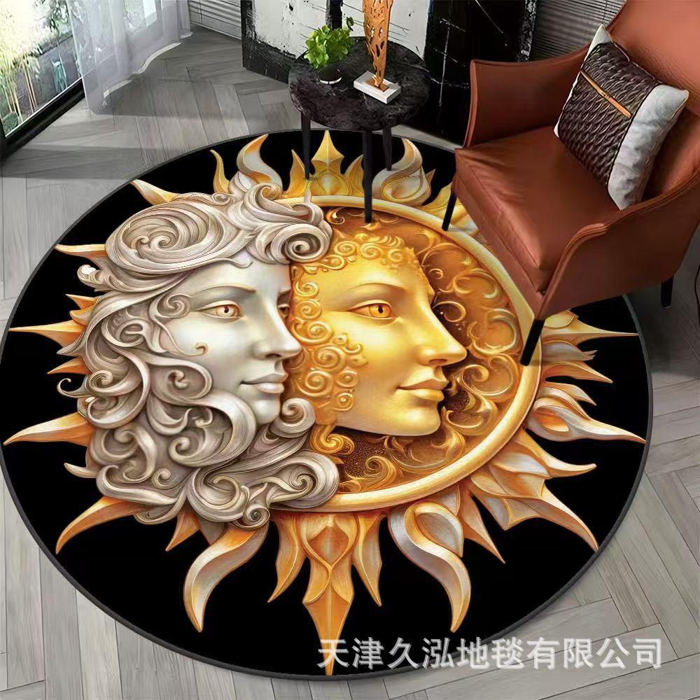 Circular Carpet Living Room Carpet Dirt Resistant Coffee Table Mat Anti Slip Hanging Basket Chair Mat