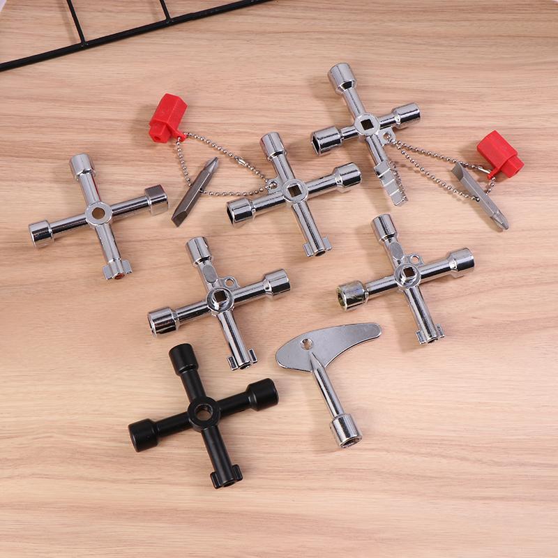 Water Meter Valve Key, Inner Triangle Wrench, Multi-Purpose Tool, Electric Control Cabinet Car Elevator Cross Key Wrench