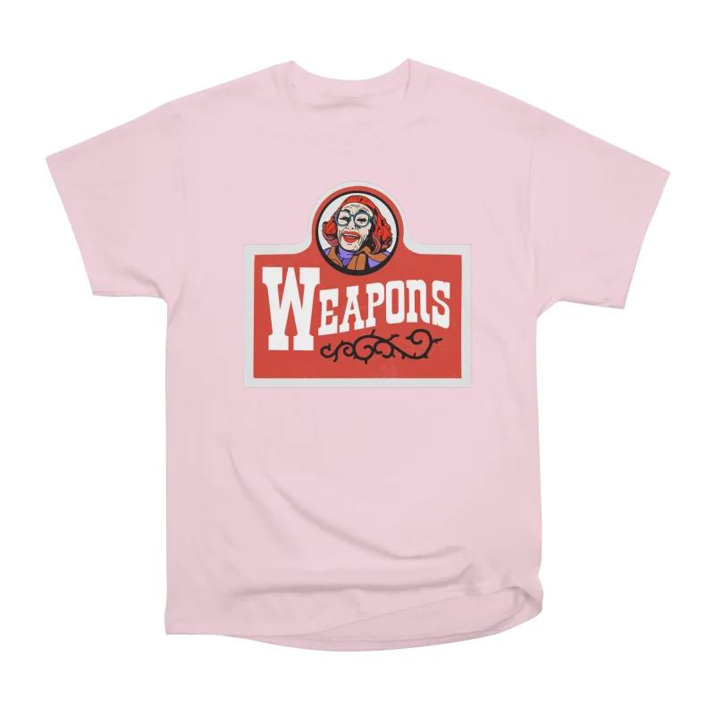 Men Casual Shirts Short Sleeves WEAPONS Pink Tees Oversized T-shirts S