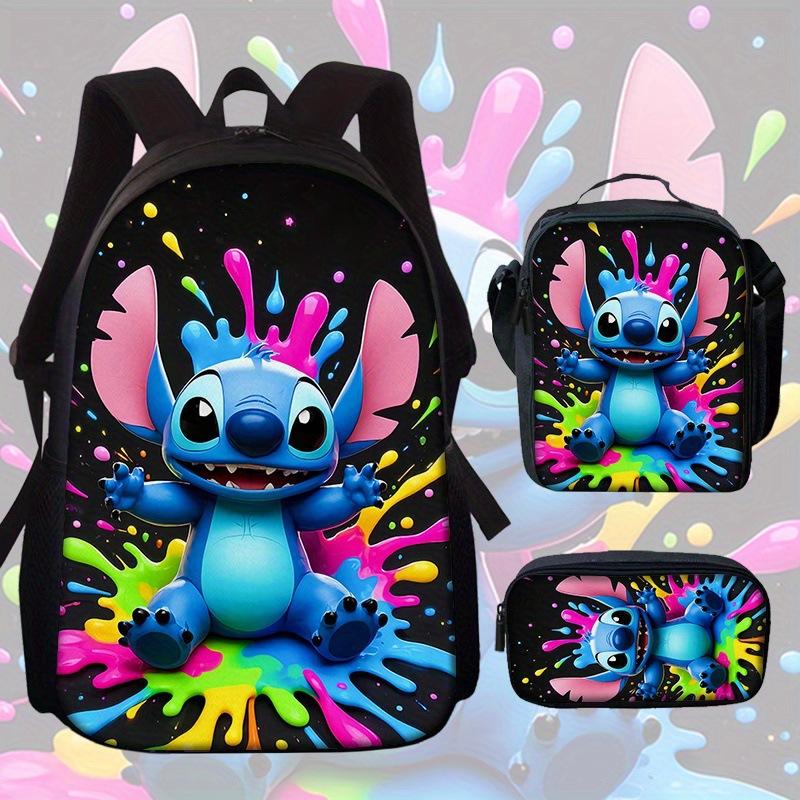 Stitc Schoolbag, Primary And Secondary School Student Backpack, Satchel, Pencil Case, Three-Piece Set, Animation Cartoon