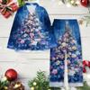 Ladies' Christmas Printed Long Sleeved Long Pants Casual Home Set