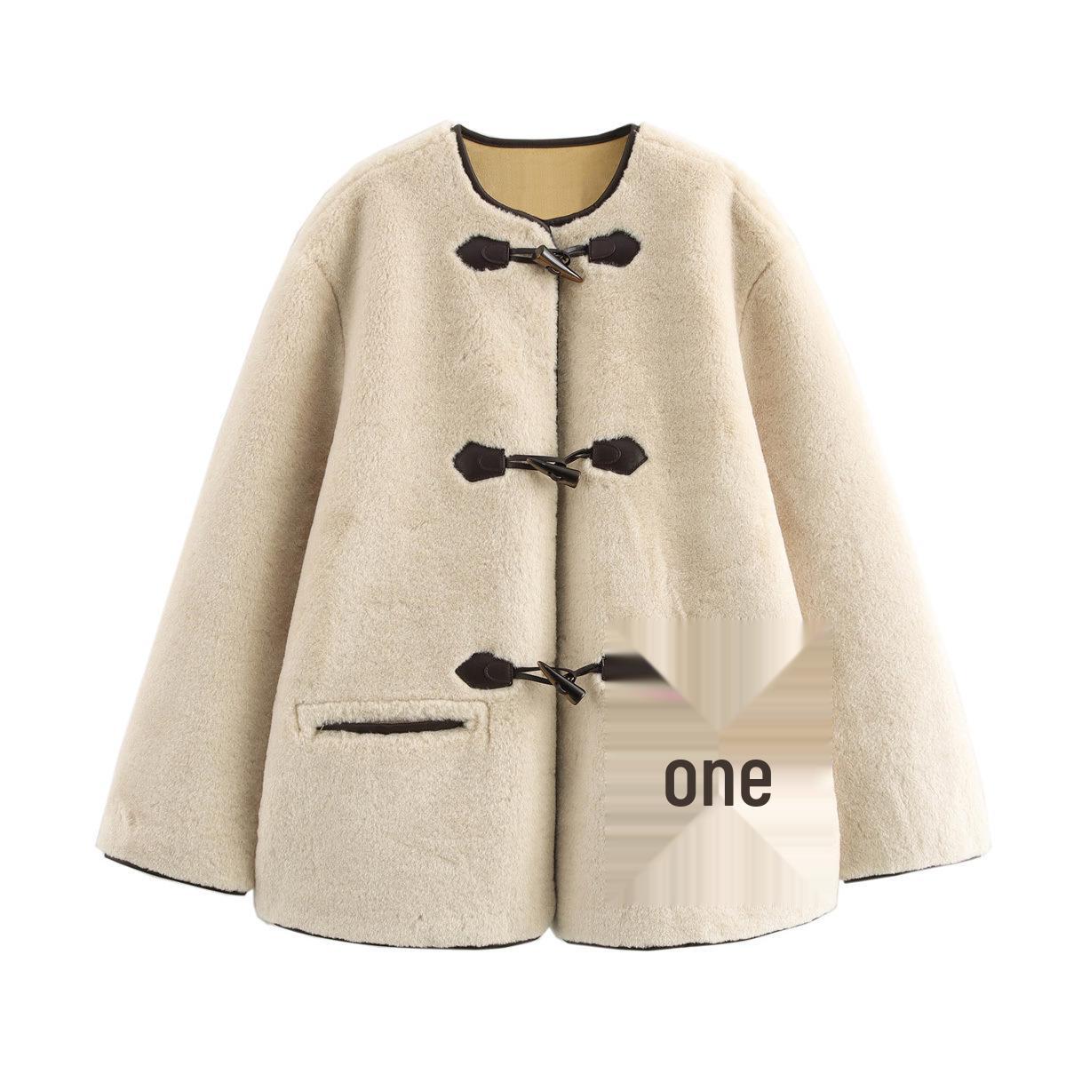 

Women s Faux Fur Rope Knot Coat - 2024 Winter Fashion Small грязно-белый