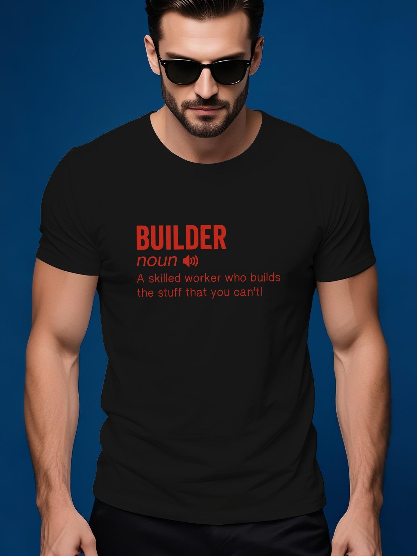 Builder Graphic Tshirt - Casual Crew Neck L