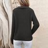 Women's Fashionable Solid Color Lapel Long Sleeved Fashionable Versatile Pullover Sweater Top