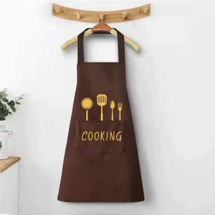 

Waterproof Oil-Proof Thickened Apron with Printed Logo – Halter Neck Design for Kitchen or Cafe Use 65x70cm