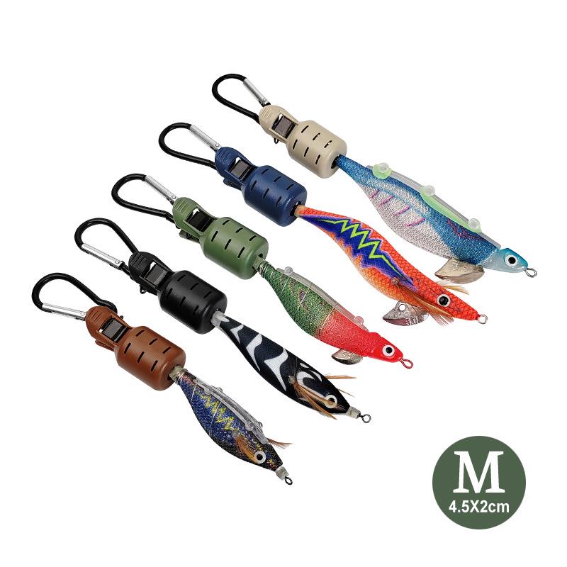 Love Lure Eging Carabiner Hook Set with Protective Case - Medium Size Squid Fishing Hook.