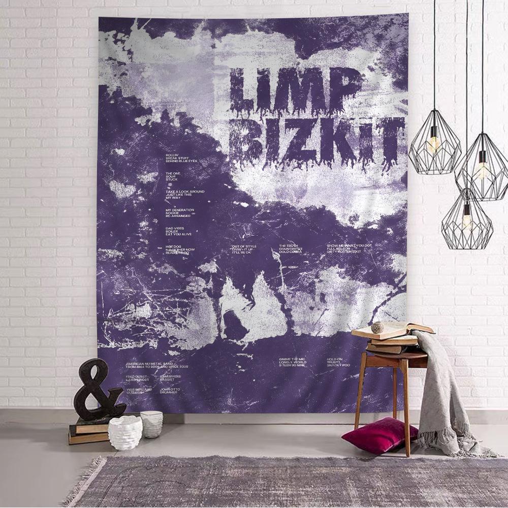 Kreslená tapisérie kapely Limp Bizkit Bohemské nástěnné tapisérie Mandala Nástěnné závěsy