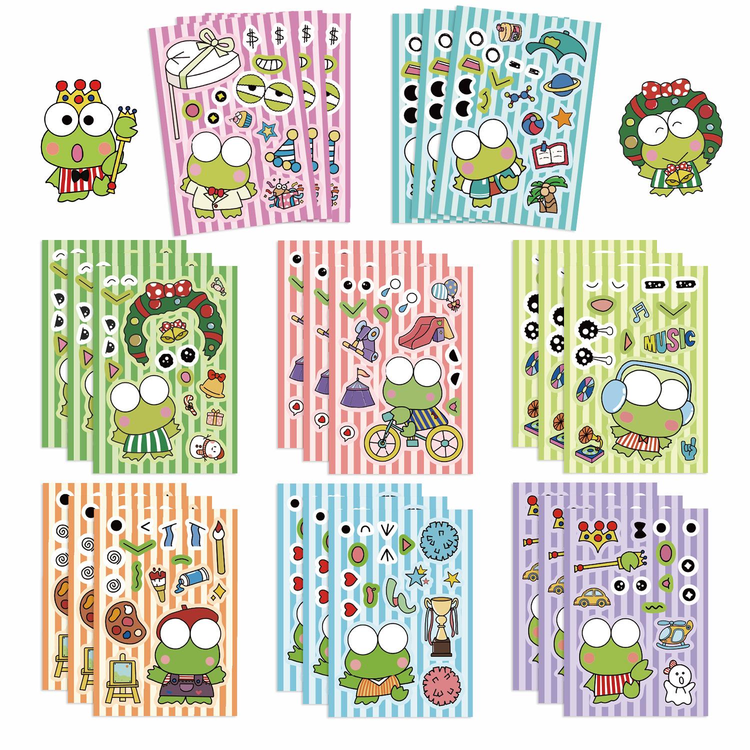 

Toy Puzzle Cartoon Character Colobi Make A Face Sticker Handicraft Waterproof Repeat Sticker