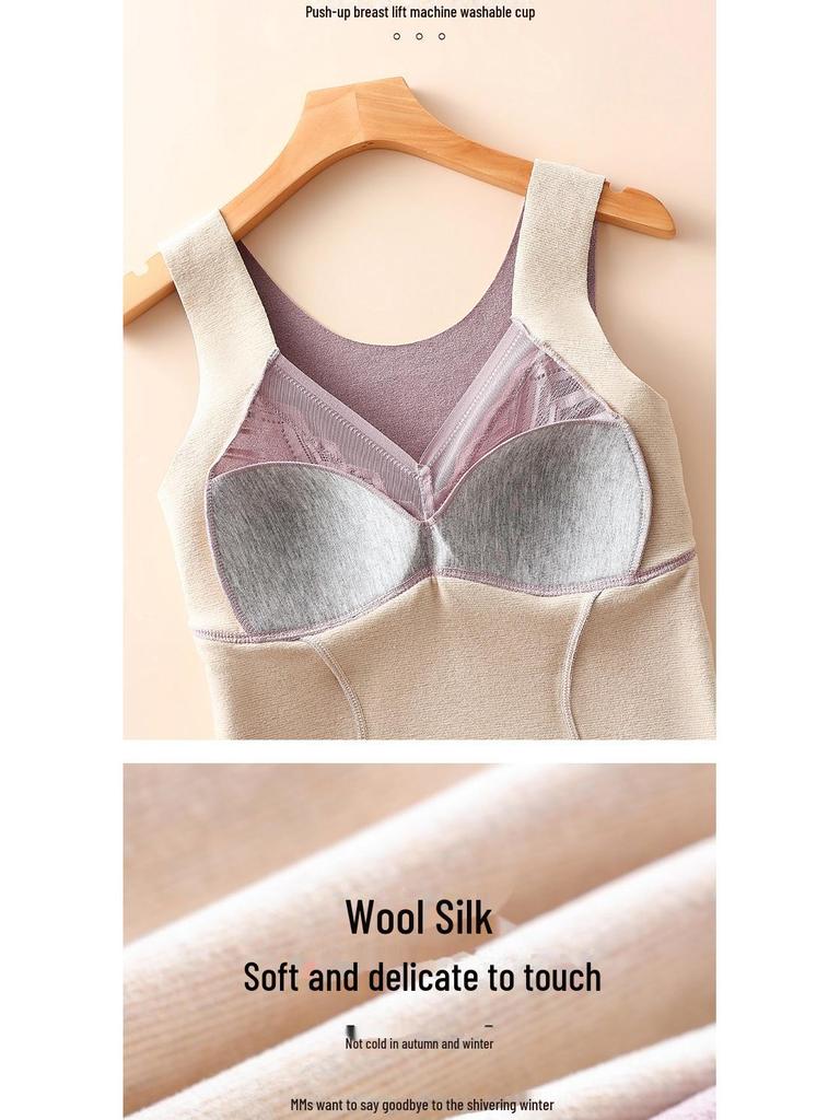 Women's Lace Wool Silk Heated Seamless Slimming Vest
