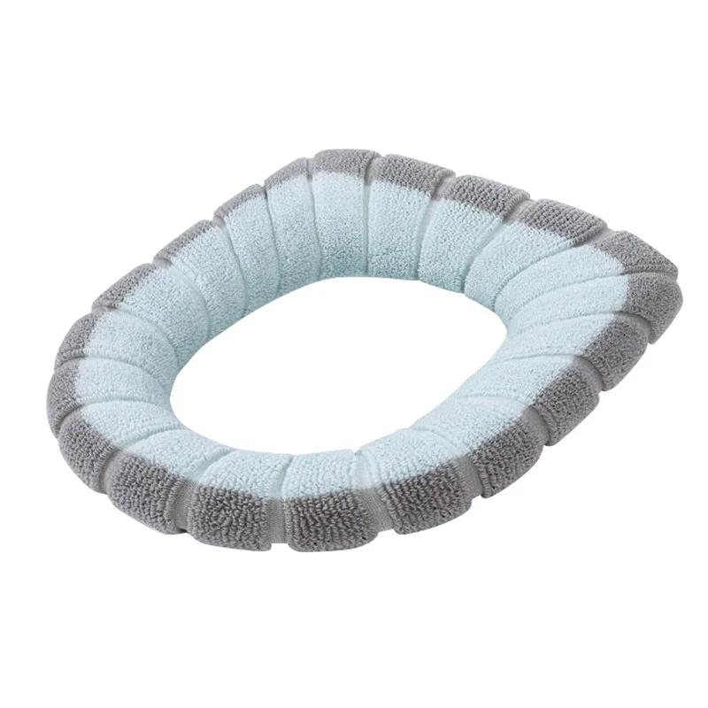 Stretchable Bathroom Toilet Seat Closestool Washable Soft Winter Warmer Mat Pad Cushion O-shape Toilet Seat Bidet Covers