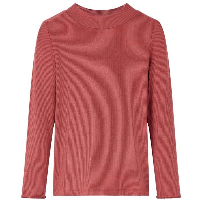 Children's Long-sleeved T-shirt with Mock Turtleneck Burnt Red 92/104/116/128/140