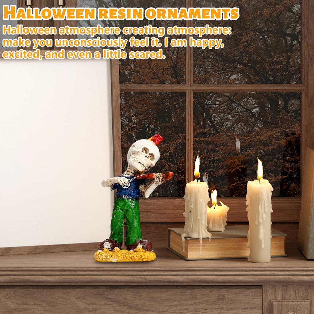 Halloween Band Skeleton Resin Ornament Decoration