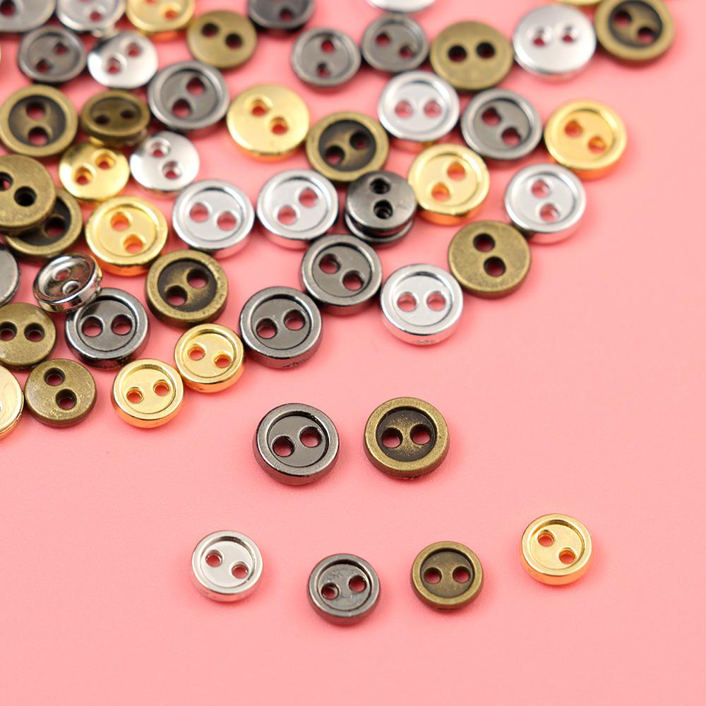 20Pz Bottoni Metallici per Bambole per Cucire Vestiti per Bambole Accessori Bottoni Rotondi Mini 3/4/5/6mm Per Fibbie Vestiti per Bambole Fai da Te 1/12 1/6