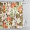 Bohemian Shower Curtain Tropical Jungle Wildlife Bathroom Set Modern Pink Aesthetic Parrot Floral Bathroom Curtain With Hooks