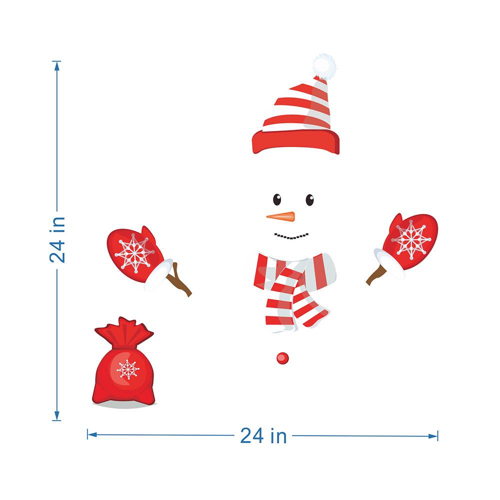 DIY Christmas Snowman Expression Magnetic Waterproof Sticker for Fridge, Garage Door, or Wall Decoration