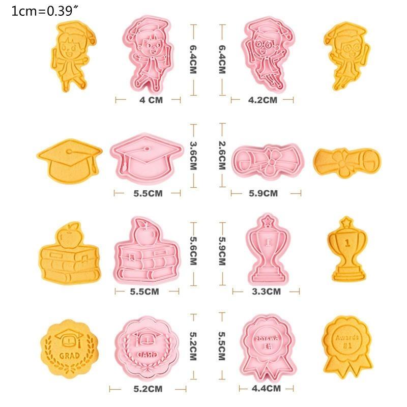 Cookie Cutters Embossing Molds Cake Decorating Cutter Cookie Stamp Graduation Series DIY Biscuit Cutters Kitchen Gadgets HX6C