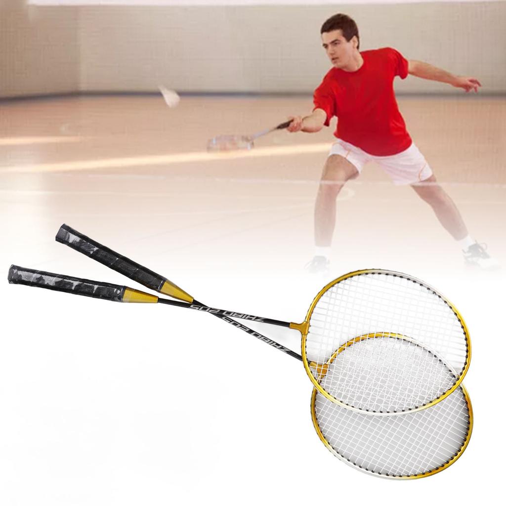 205 Badminton Racquet Split Iron Alloy Badminton Racket Set for Amateur Elementary Training Outdoor Backyards Playground Gym