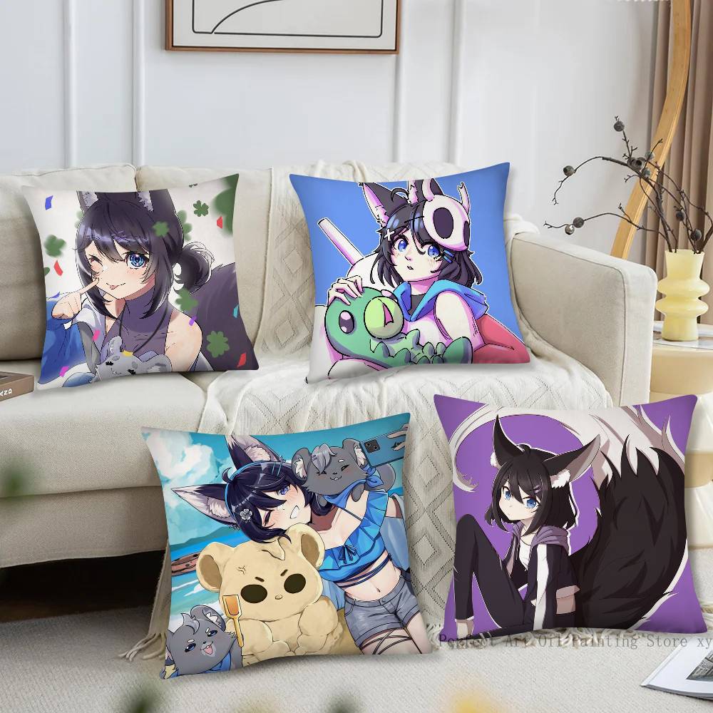 Eeiris Zzuro Vtuber Anime Pillow Case Fashion Square Pillowcase Bedroom Sofa Room Ins Decoration Leisure
