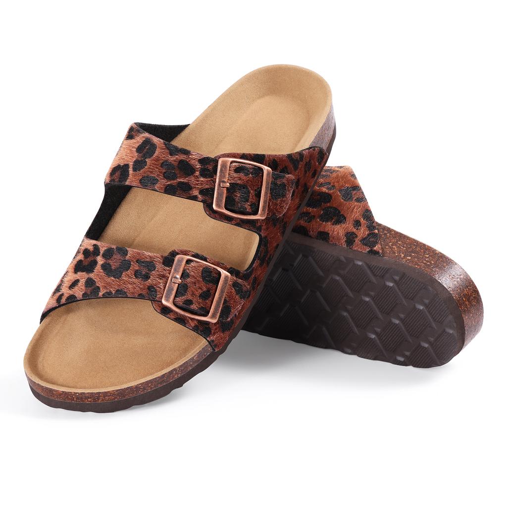 Fashion Smile 2025 New Leather Clogs Women Suede Clogs Soft Leather Mules Cork Clog Antislip Slippers Women's Mules House Sandals Buckle