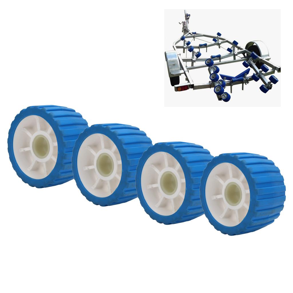 4 ks přívěsné kladky odolné vůči vysokým teplotám, polypropylenové žebrované kladky pro lodní přívěsy 125 x 73 x 30 mm